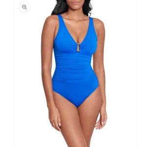 Elegant Blue Women's One-Piece Swimsuit